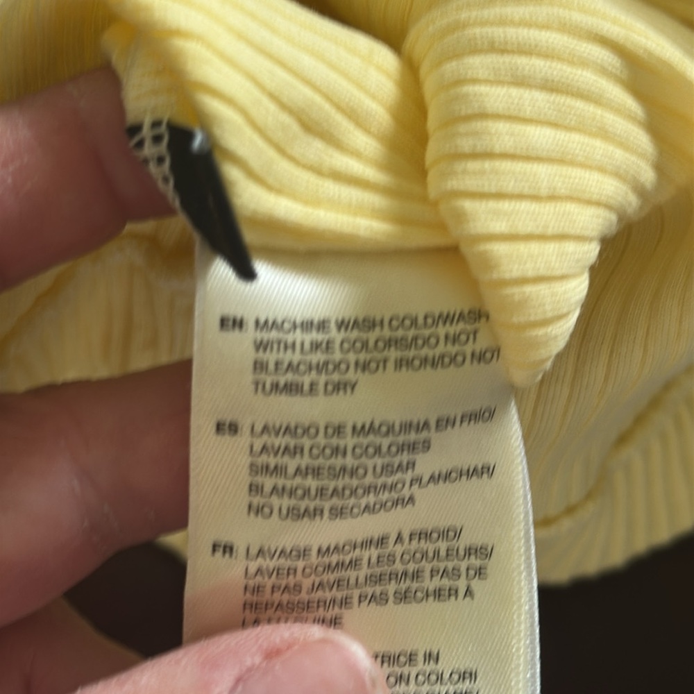 John Elliot Pale Yellow Cotton Ribbed Asymmetrical Tank Dress - Picture 15 of 15